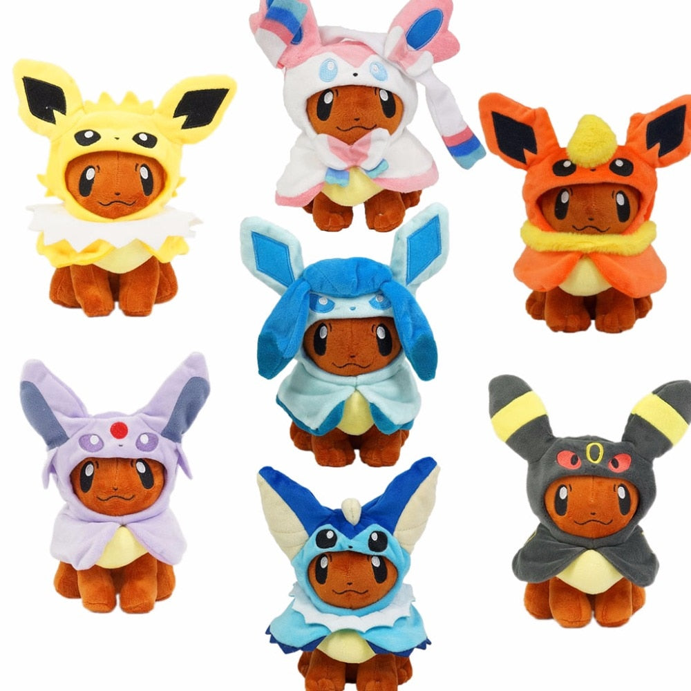 Eevee plush with poncho - Umbreon, Espeon, Jolteon, Vaporeon, Sylveon, Flareon (approx. 20cm)