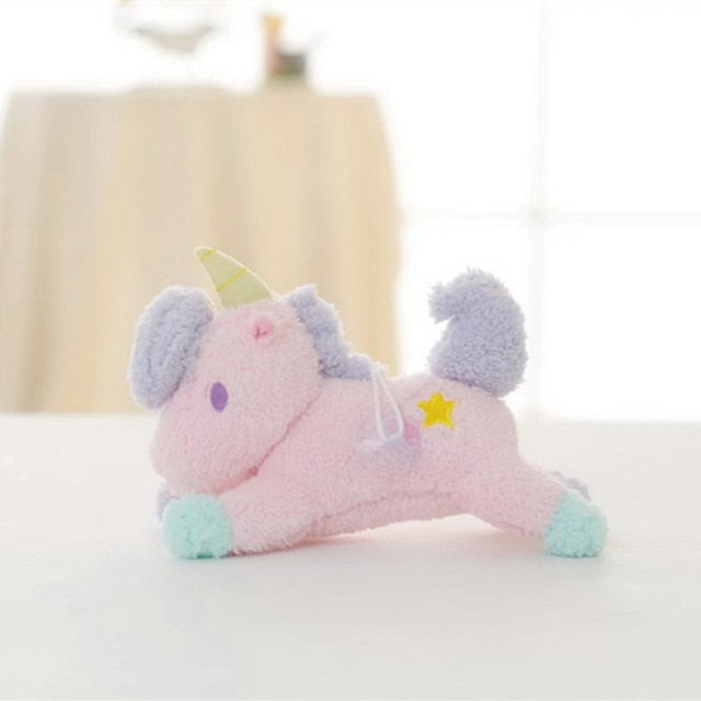 Colorful cuddly wuschel unicorn soft toys