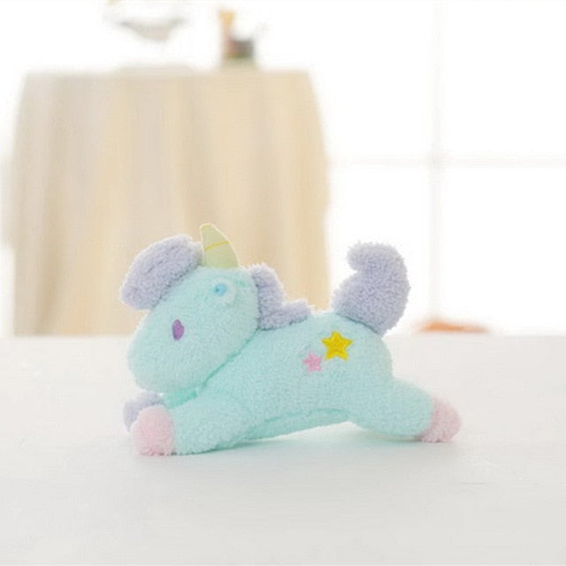 Colorful cuddly wuschel unicorn soft toys