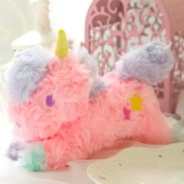 Colorful cuddly wuschel unicorn soft toys
