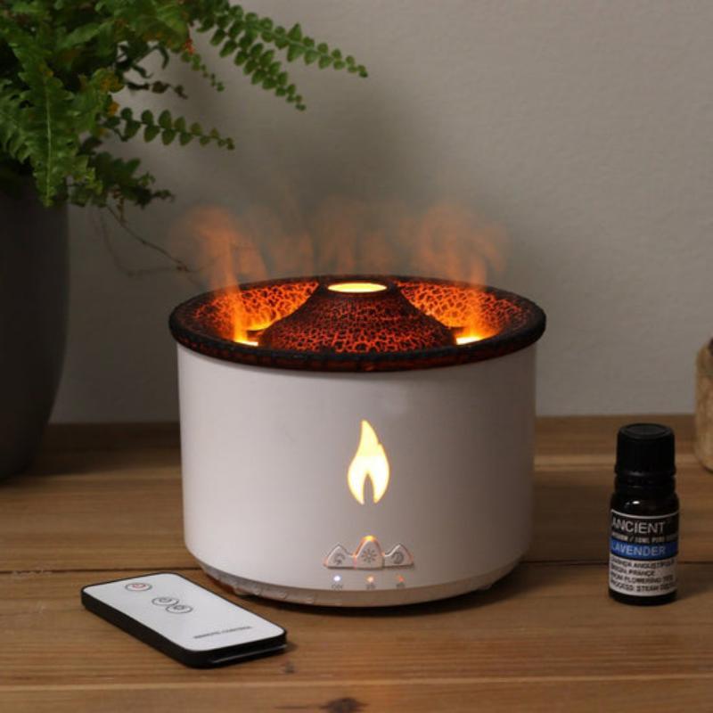 Decorative Volcano Flame Mist Humidifier for Home and Office Use