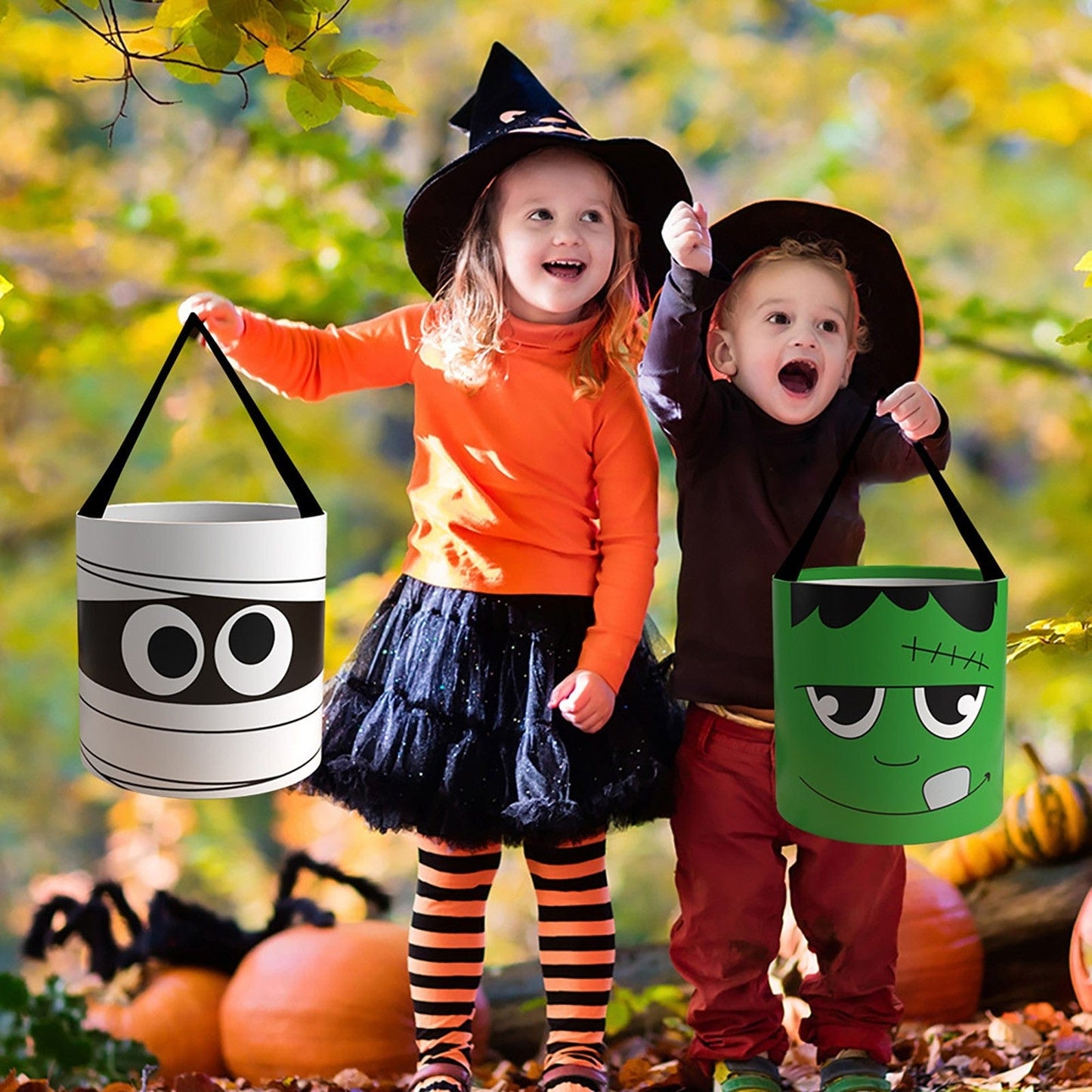 Buckendy Kids’ Halloween Foldable Candy Bags
