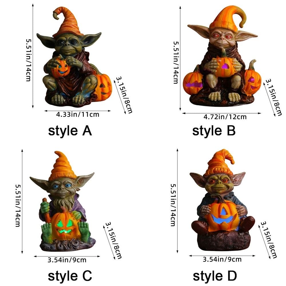 Ghoulie Halloween Resin Statue with Pumpkin Lamp | BUY 1 GET 1 FREE