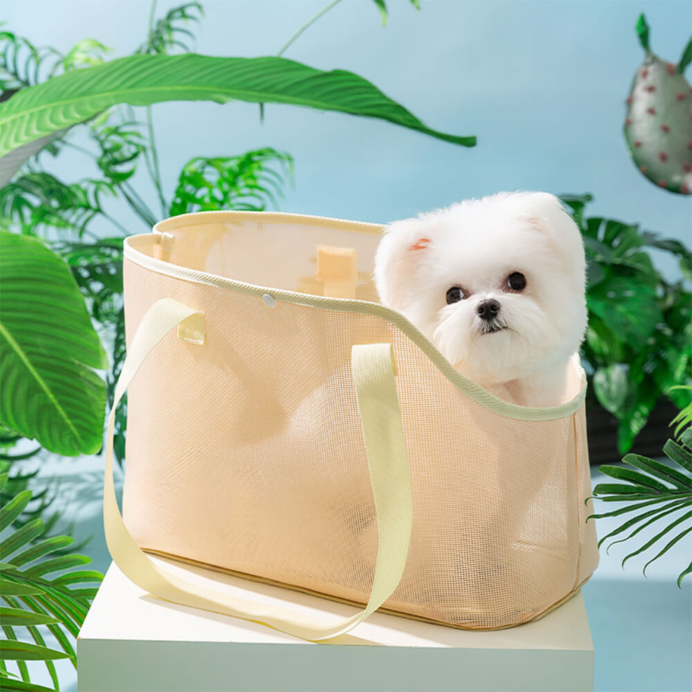Lightweight Mesh Pet Carrier Bag for Small Dogs & Cats