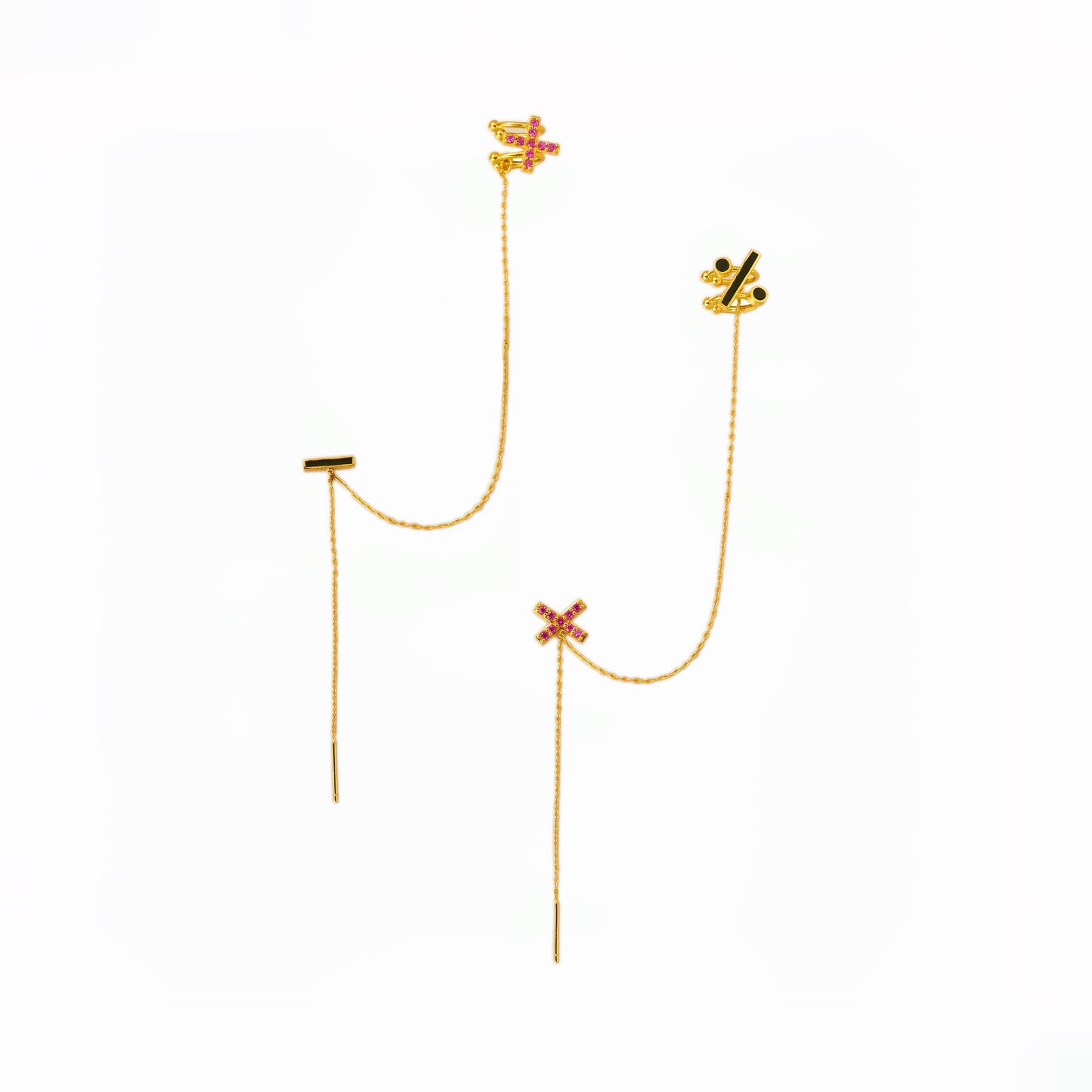 JOJO's Anime-inspired Ear Clip with Addition, Subtraction, Multiplication, and Division Symbols