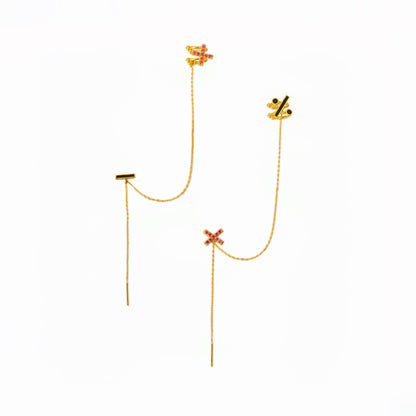 JOJO's Anime-inspired Ear Clip with Addition, Subtraction, Multiplication, and Division Symbols