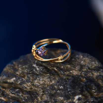 JOJO‘s 18k Gold Natural Star Sapphire Ring