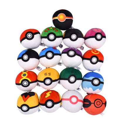 15 pcs.Pokemon Ball Plush Keychain Masterball Collection