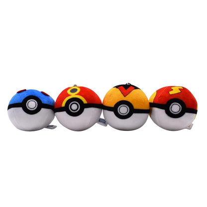 15 pcs.Pokemon Ball Plush Keychain Masterball Collection