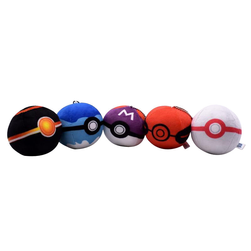 15 pcs.Pokemon Ball Plush Keychain Masterball Collection
