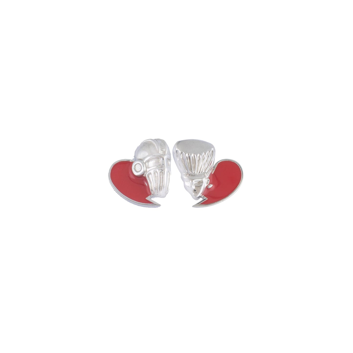 JOJO: Sweet and spicy girl style heart-shaped cloisonné earrings