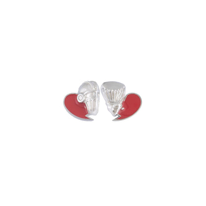 JOJO: Sweet and spicy girl style heart-shaped cloisonné earrings