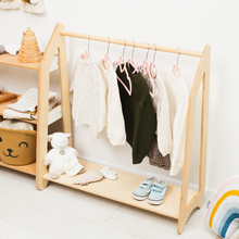 Montessori Furniture for Toddler, Wood Clothing Rack, Natural Nursery Clothes Rack, Christmas Gift