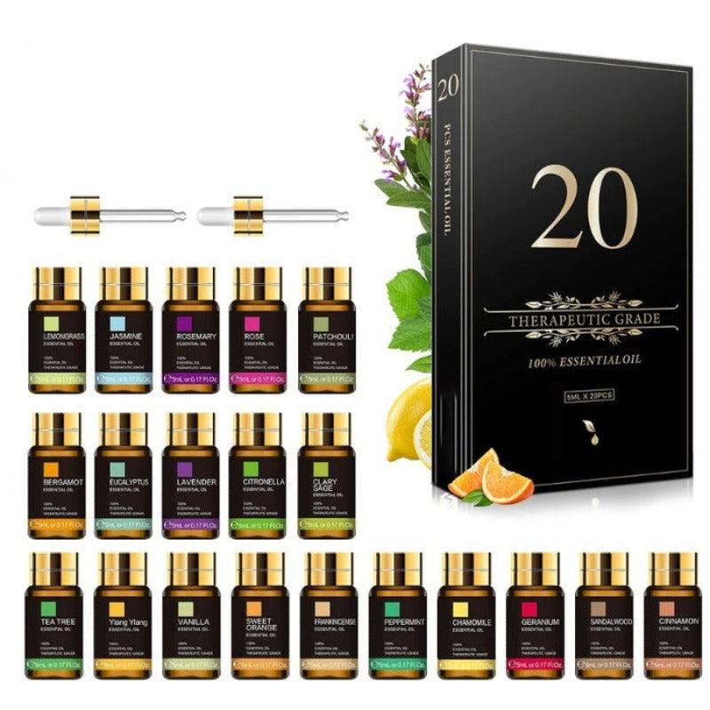 Gift-Box Essential Oil Kit Of 20 Pieces For Calming Atmosphere