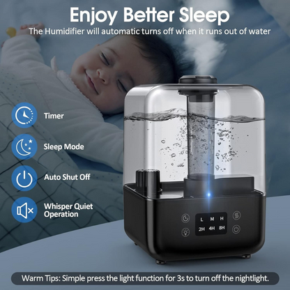 Ultrasonic Humidifier For Large Rooms With Touch Display