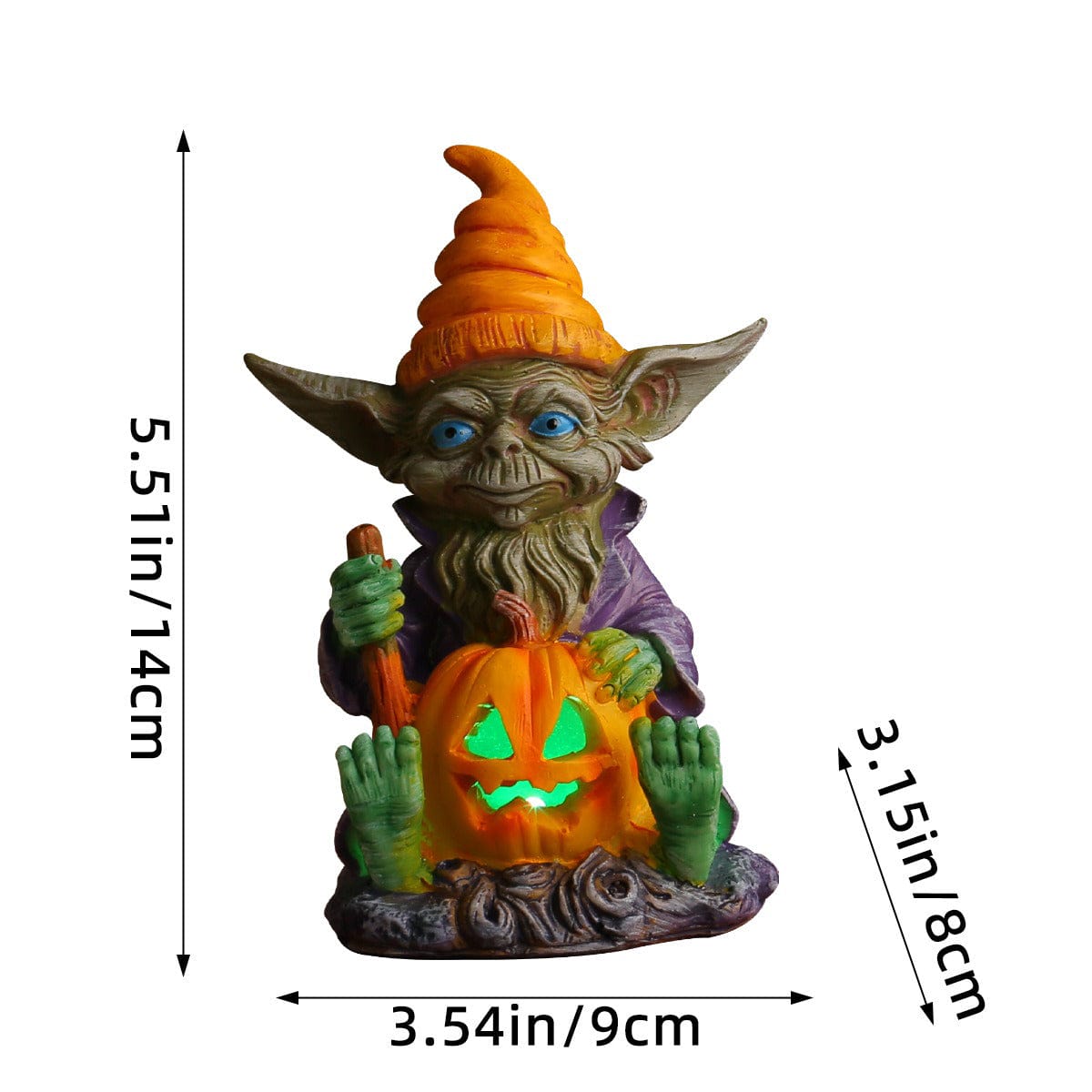Ghoulie Halloween Resin Statue with Pumpkin Lamp | BUY 1 GET 1 FREE