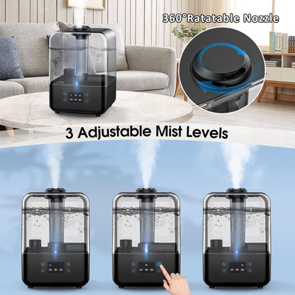 Ultrasonic Humidifier For Large Rooms With Touch Display
