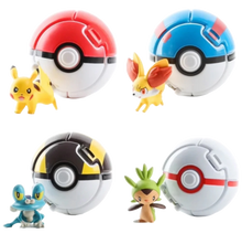 20 pcs. Large (approx. 7cm) Pop n throw Pokeballs with figures toys