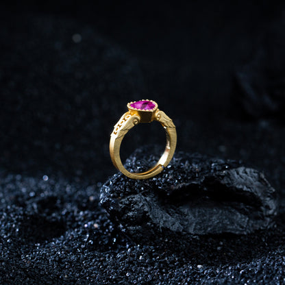 JOJO's 925 Silver Sweetheart Rose Red Donut Ring