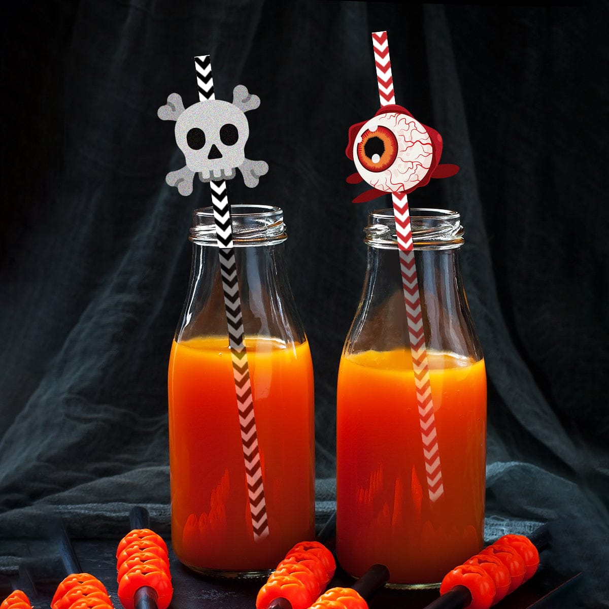 Sipcreep 24pc Halloween Horror Paper Straws