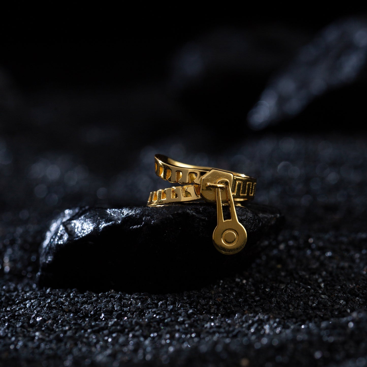 JOJO‘s 925 Silver Gold-Plated Original Design Zipper Ring