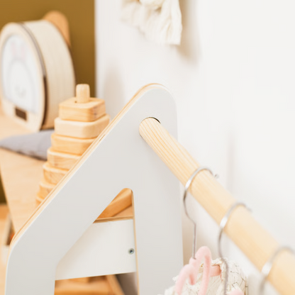 Montessori Furniture for Toddler, Wood Clothing Rack, Natural Nursery Clothes Rack, Christmas Gift