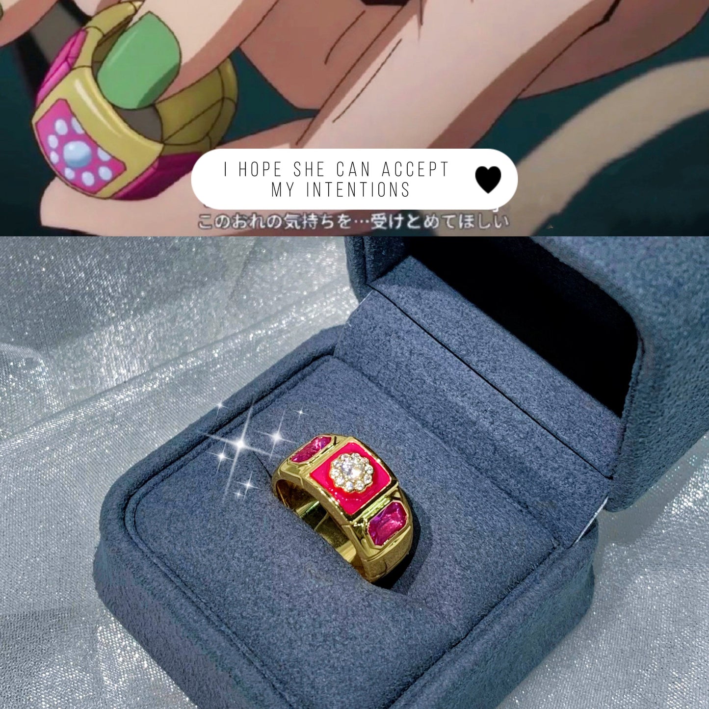 JOJO: Customized Engagement Ring with Exaggerated Vintage Design