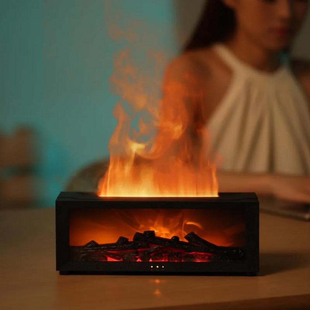 LED Flame Mist Humidifier With Remote Adjustable Diffuser