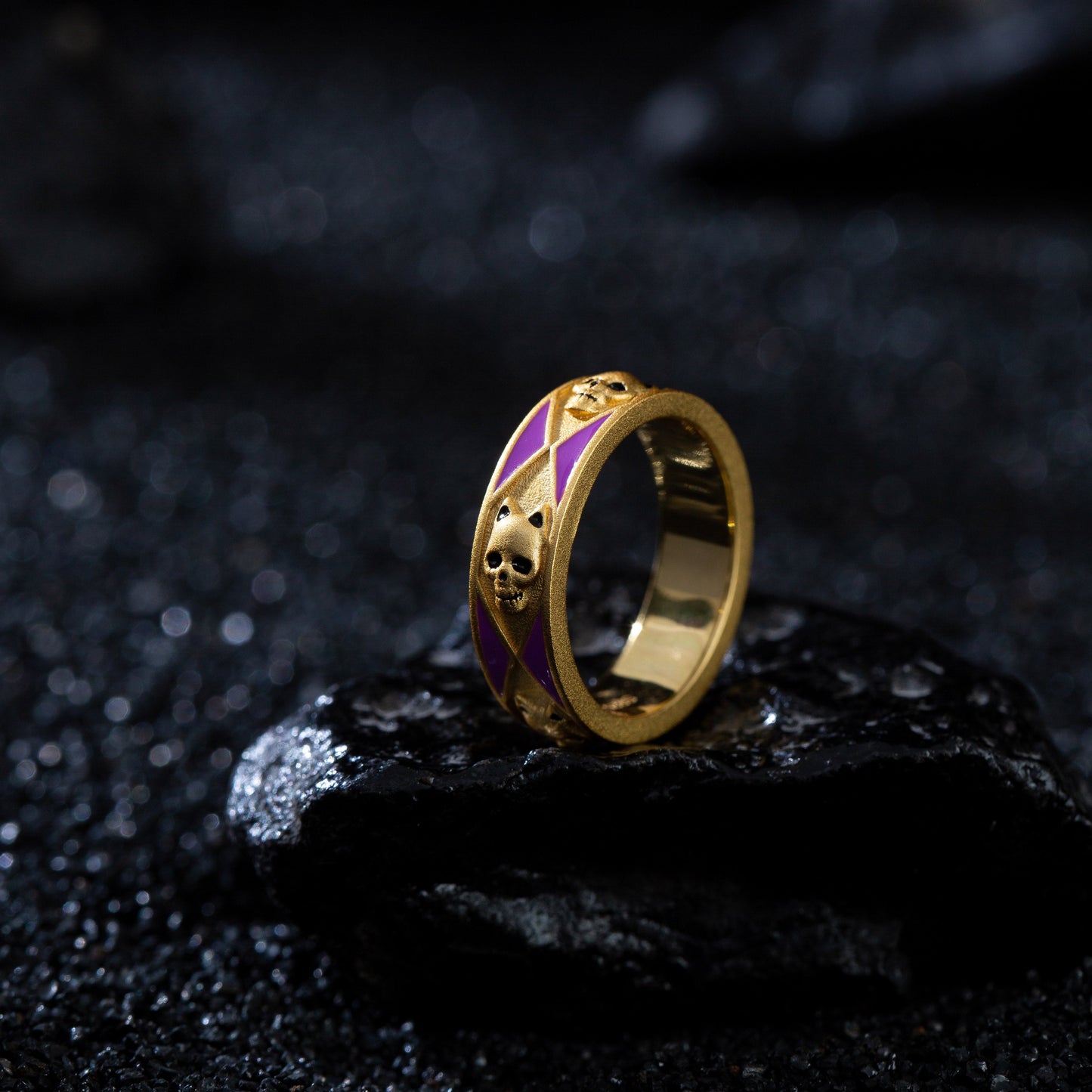 JOJO‘s Colorful enamel collar tie ring couple rings