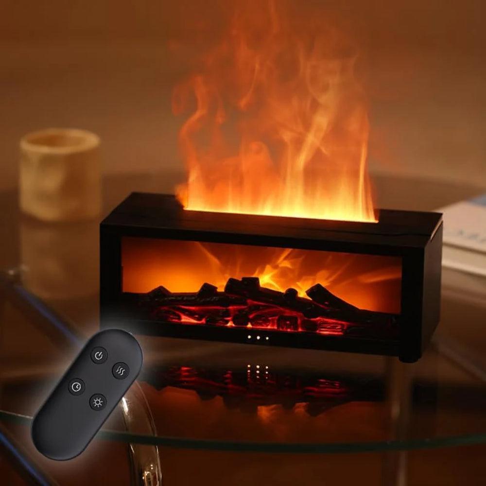 LED Flame Mist Humidifier With Remote Adjustable Diffuser
