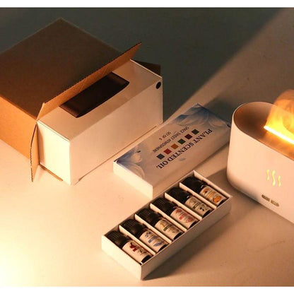 Flame Aroma Diffuser With Organic Essential Oil Set