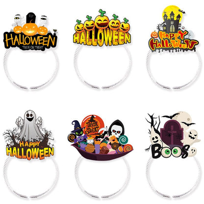 Hattaween 6pc Halloween Paper Hats or Headband Set