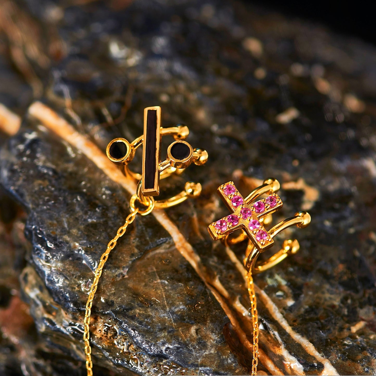 JOJO's Anime-inspired Ear Clip with Addition, Subtraction, Multiplication, and Division Symbols