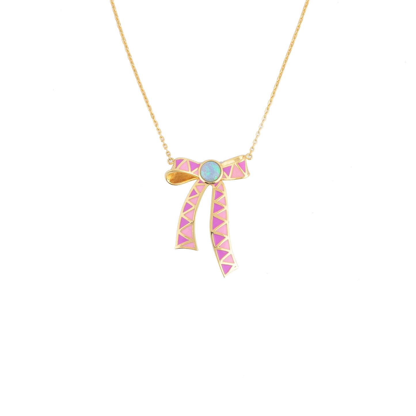 JOJO‘s 925 Silver Colorful Enamel Sweet and Lovely Bow Necklace