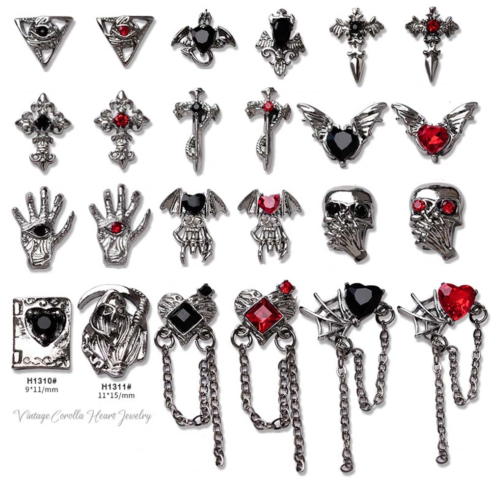 Gothastic 3D Gothic Halloween Nail Charms – Pack of 10