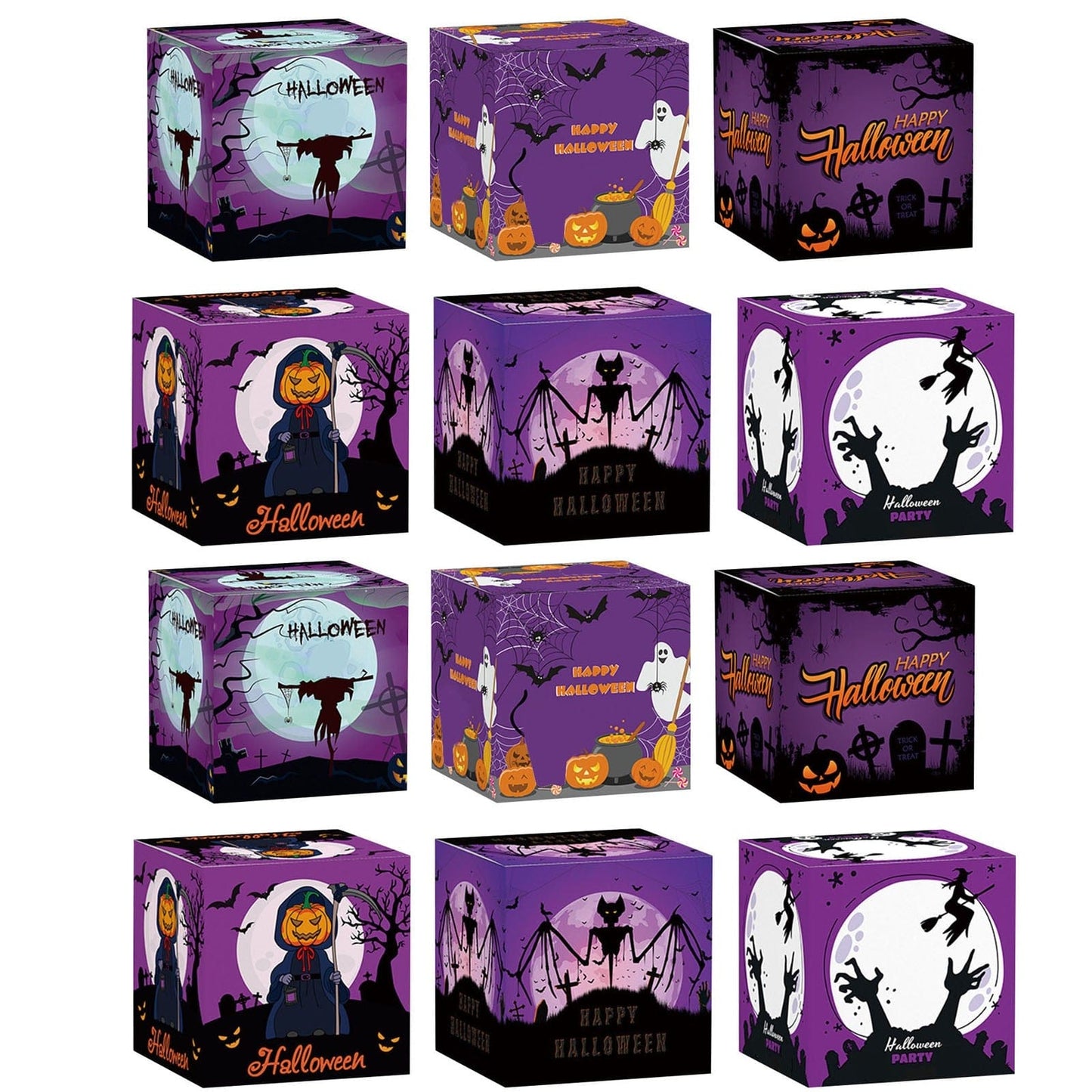 Pacreep 12pc Halloween Gift Bags for Candy & Treat Packaging