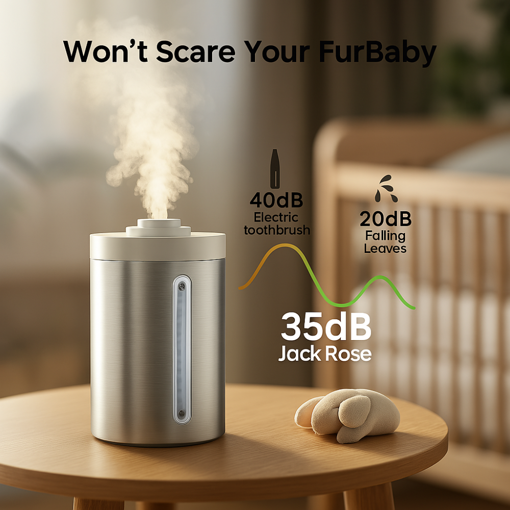 Stainless Steel Cool Mist Humidifier With Dishwasher Safe Cleaning