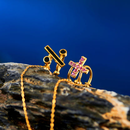 JOJO's Anime-inspired Ear Clip with Addition, Subtraction, Multiplication, and Division Symbols