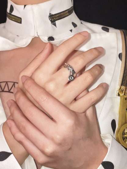 JOJO‘s 925 Silver Gold-Plated Original Design Zipper Ring