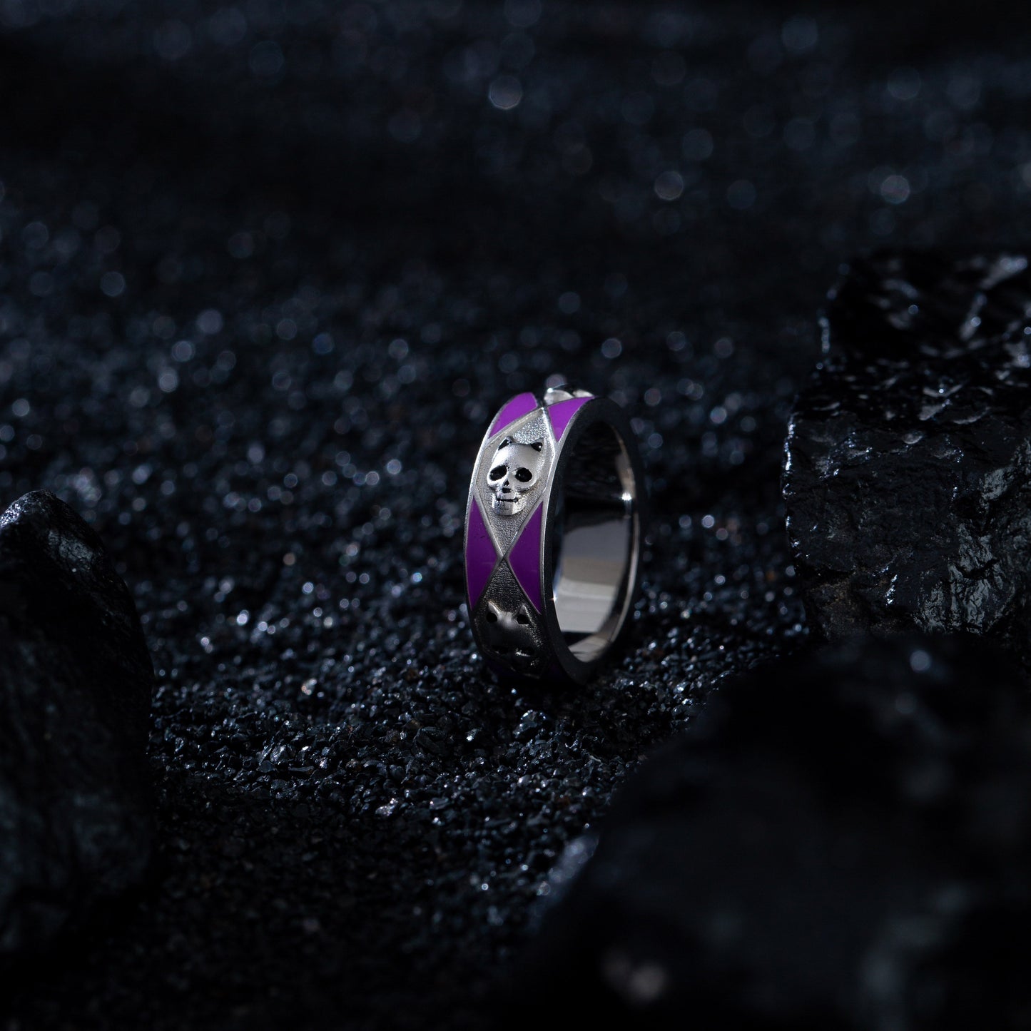 JOJO‘s Colorful enamel collar tie ring couple rings