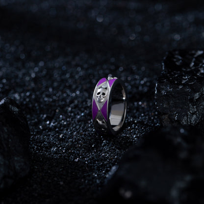 JOJO‘s Colorful enamel collar tie ring couple rings