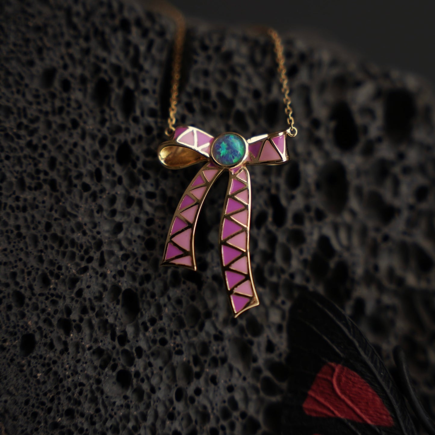 JOJO‘s 925 Silver Colorful Enamel Sweet and Lovely Bow Necklace