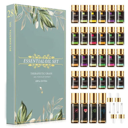 Pure Natural Essential Oils Gift Set Pack of 28 Unique Scents