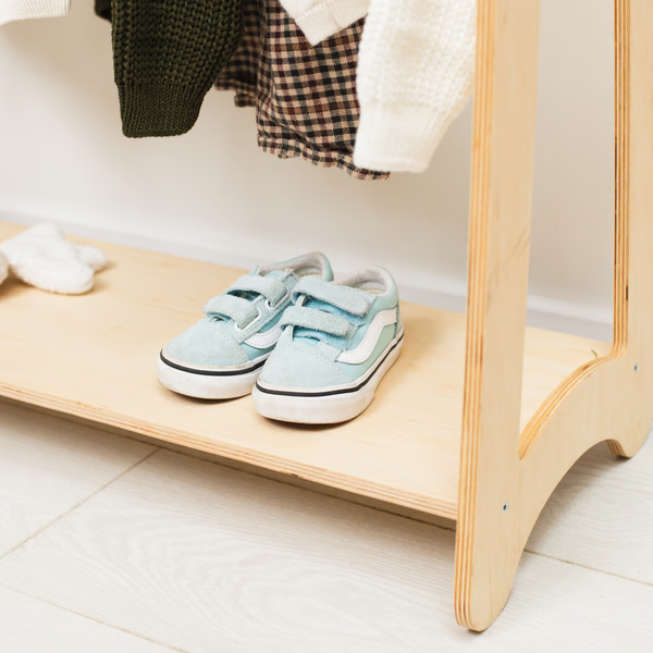 Montessori Furniture for Toddler, Wood Clothing Rack, Natural Nursery Clothes Rack, Christmas Gift