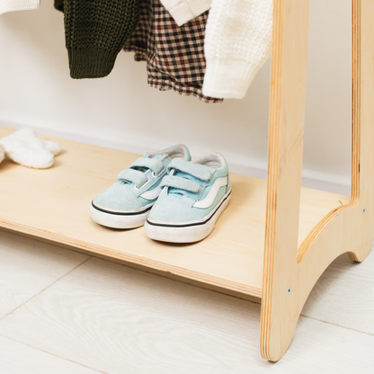 Montessori Furniture for Toddler, Wood Clothing Rack, Natural Nursery Clothes Rack, Christmas Gift