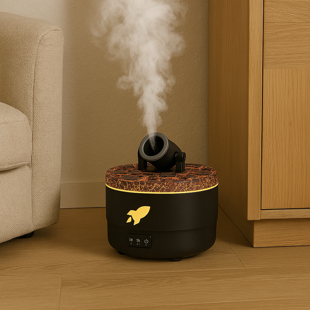 Aroma Humidifier Diffuser With Volcano Design LED Mist Machine