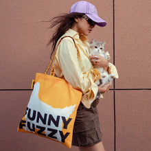 FUNNYFUZZY 재활용 접이식 캔버스 토트백 - 꼬리 흔드는 