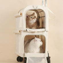 Double-Layer Spacious Multi-Cat Travel Rolling Pet Carrier Bag with Wheels