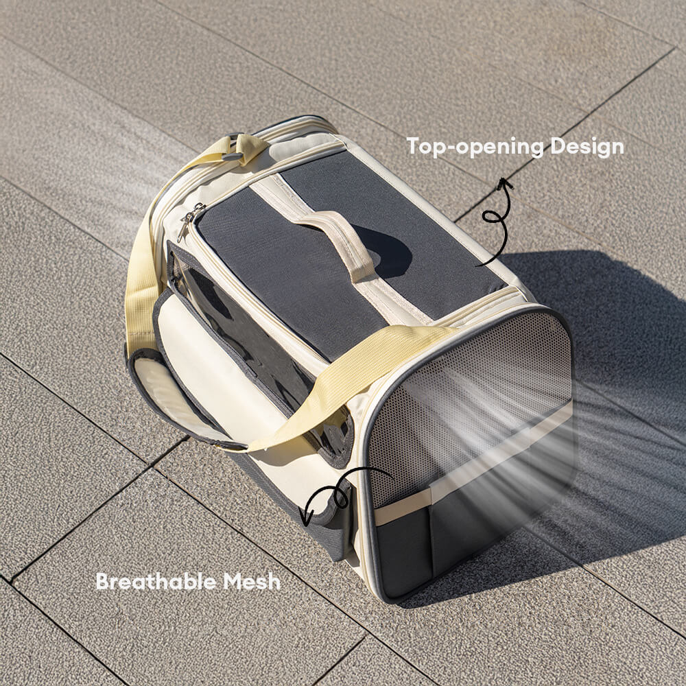 Colorblock Multi-Pocket Crossbody Handbag Cat Carrier Bag