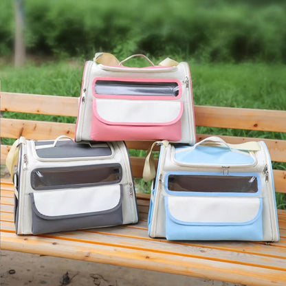 Colorblock Multi-Pocket Crossbody Handbag Cat Carrier Bag